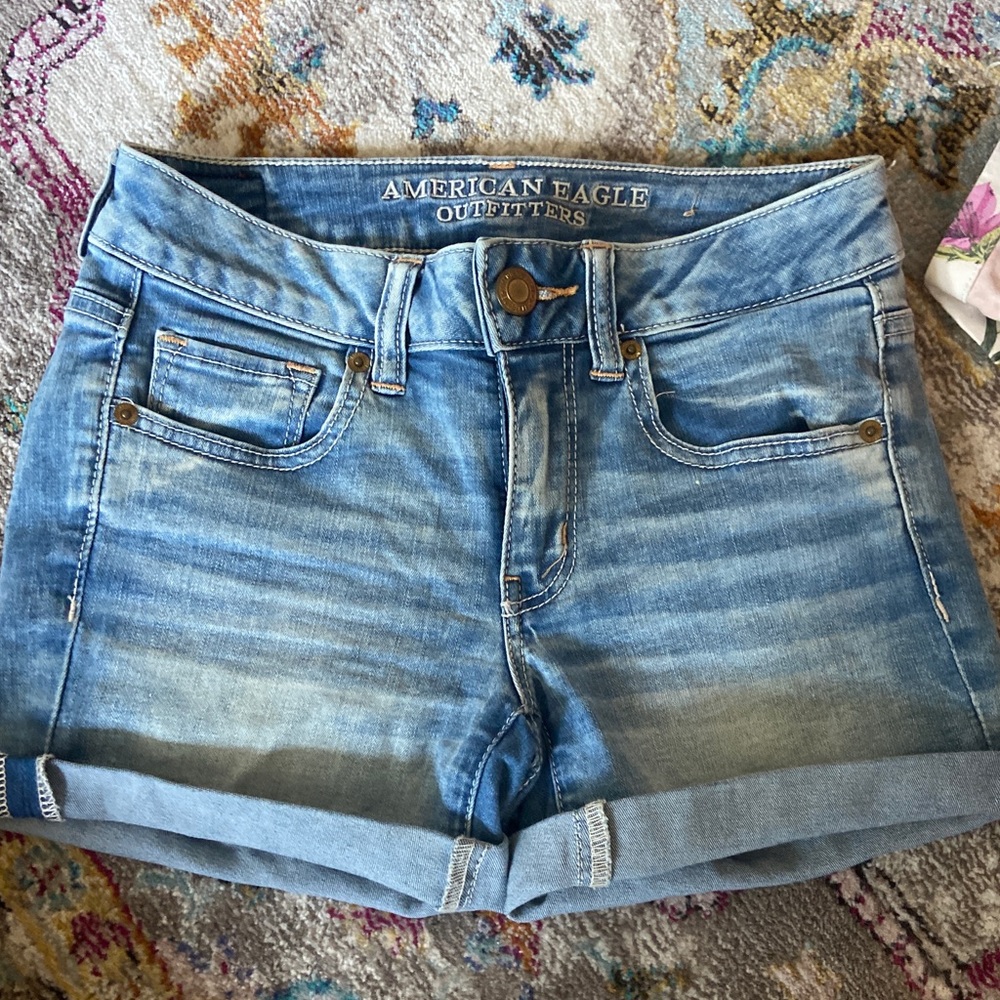 American Eagle Light Wash Jean Shorts